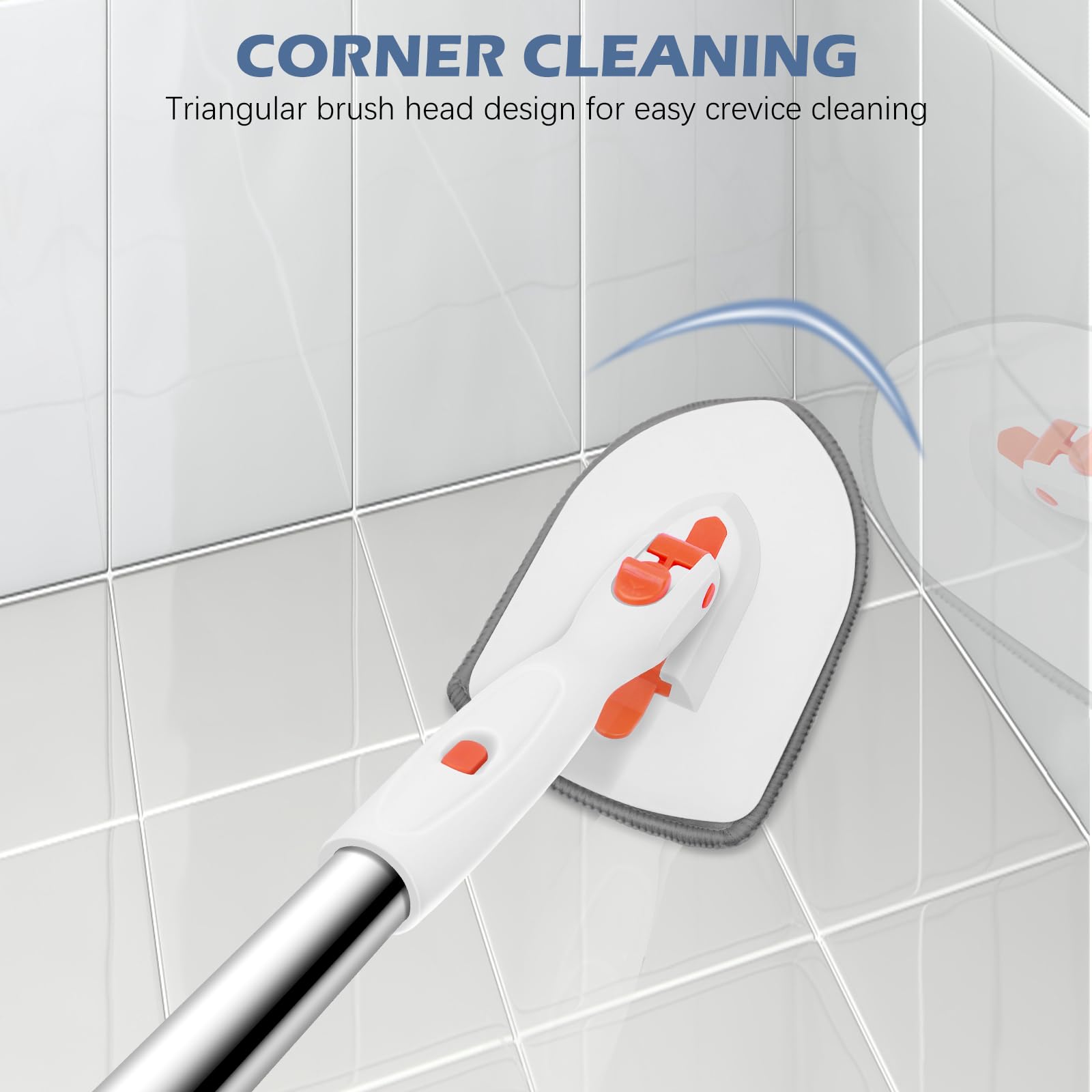 SetSail 3-in-1 Bathroom Cleaning Brush - Adjustable Long Handle, Multi-Angle Head, Non-Slip Grip 5