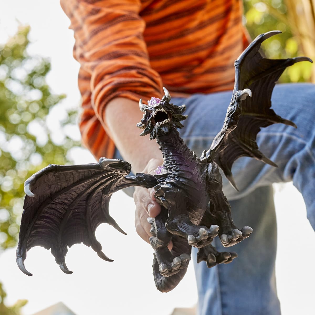Schleich 70152 Eldrador Creatures Shadow Dragon Figurine - Translucent Black & Purple Dragon for Ages 7+ 6
