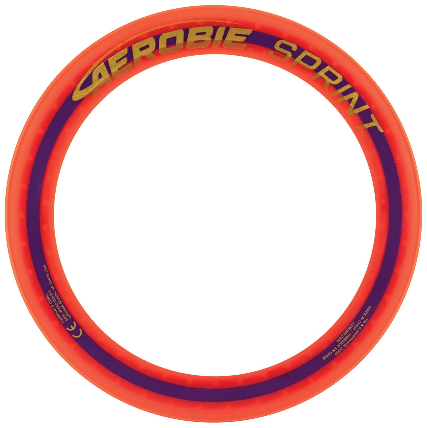 Aerobie Sprint Flying Ring - Precise Throwing | 25.4 cm Diameter | Orange 2