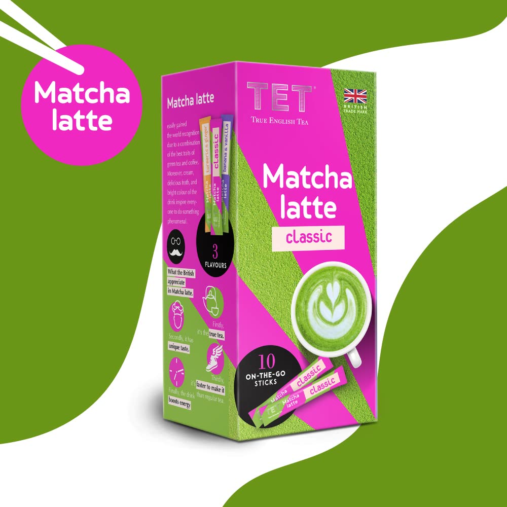 TET Matcha Latte Classic Green Tea Drink Powder Sticks | 10 x 10g Sticks | Gluten-Free 4