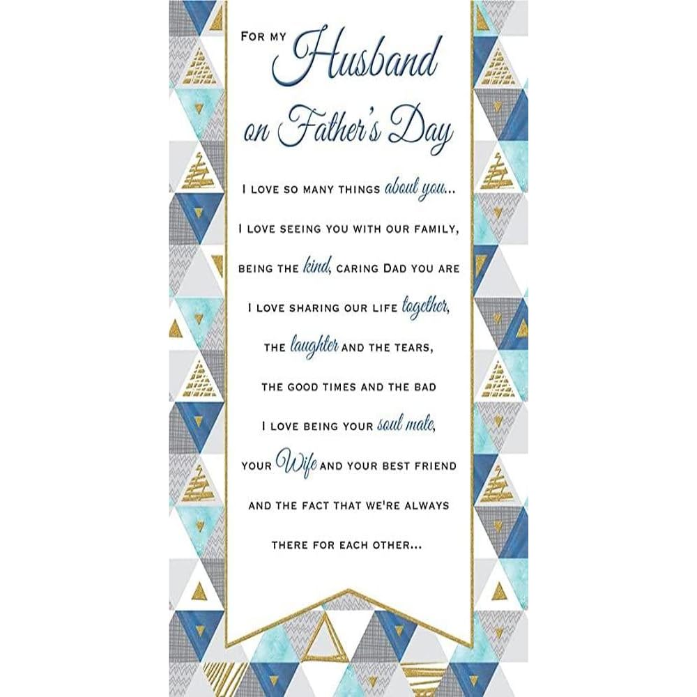 Piccadilly Greetings Husband Father's Day Card - 9 x 6 inches | Blue