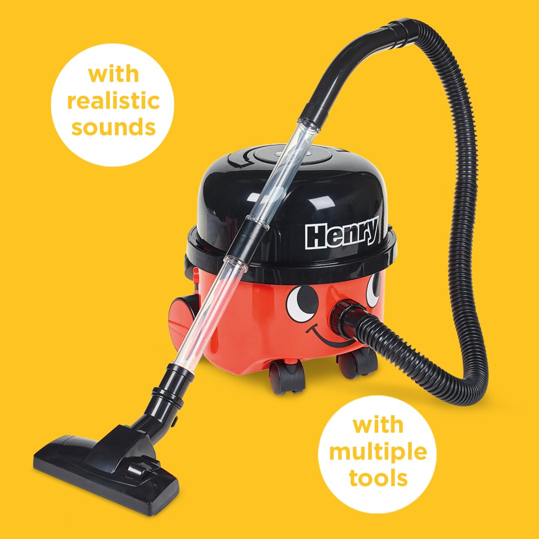 Casdon Henry Vacuum Cleaner Toy - Real Suction Function | Includes Nozzle Accessories | Ages 3+