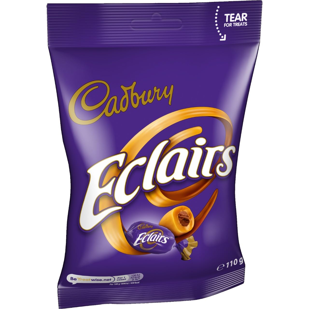 Cadbury Eclairs Chocolate Bag - Chewy Caramel with Milk Chocolate Centres | 110g 2