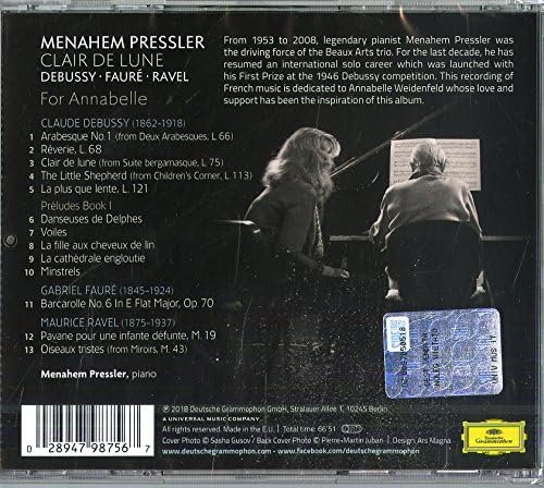 Menahem Pressler - Clair de lune [Audio CD]