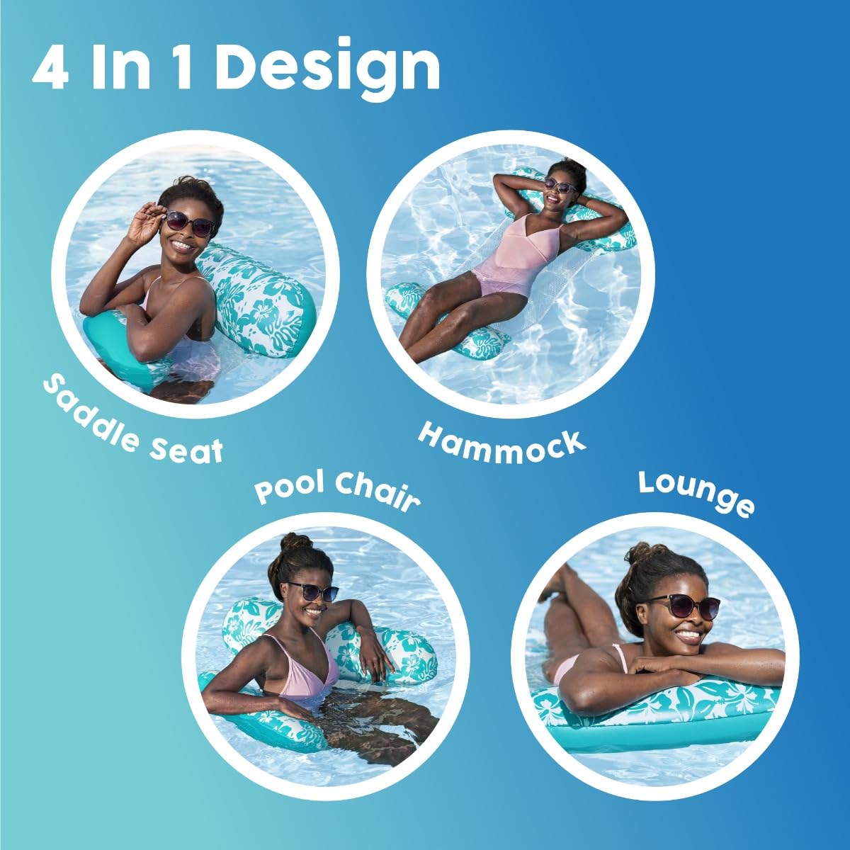 Bestway 4-in-1 Water Hammock Float | Multifunctional Pool Lounger | 1.14m x 81cm 5