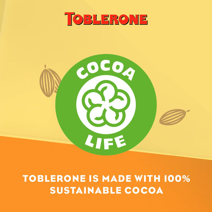 TOBLERONE Orange Twist Swiss Milk Chocolate Bar with Honey & Almond Nougat 360g