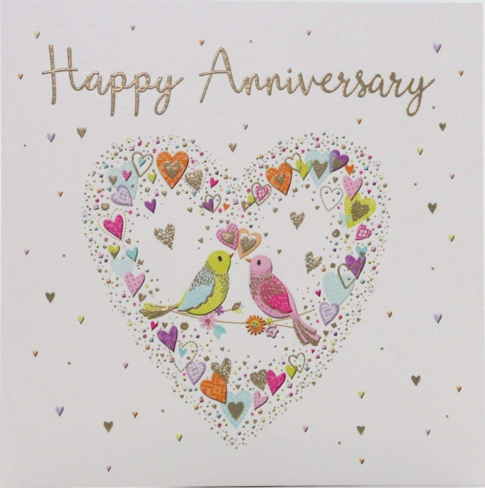 WeaShaemgLi Anniversary Card - 138 mm sq | Made in UK | Blank Inside