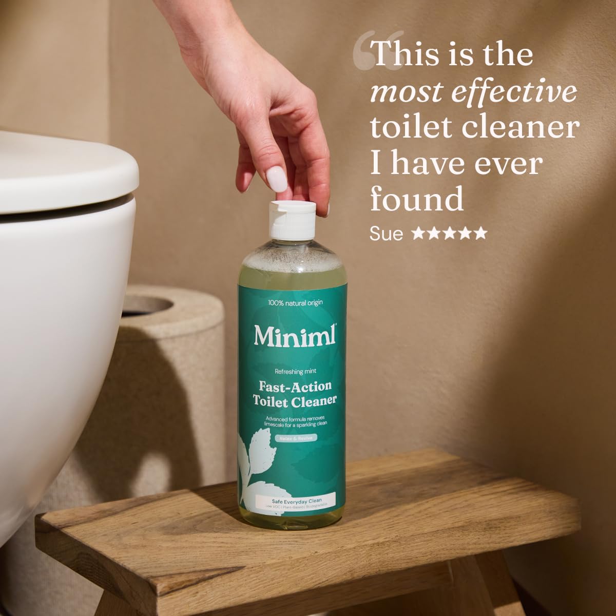 Miniml Fast-Action Toilet Cleaner - Refreshing Mint | 750ml Liquid | Biodegradable 7