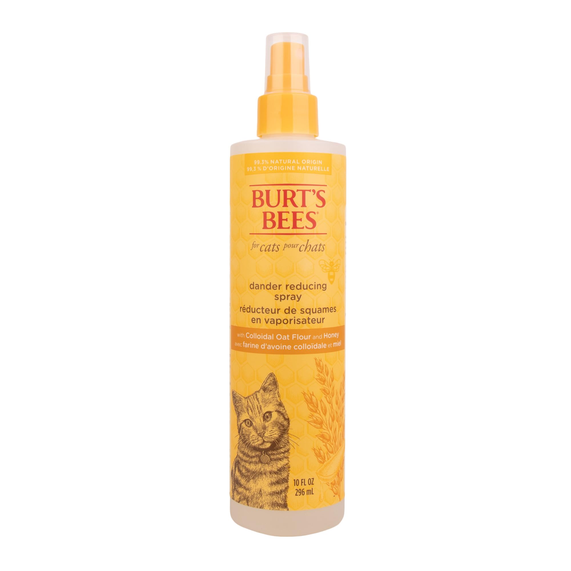 BURT'S BEES FOR PETS Dander Reducing Spray for Cats - 296ml | pH Balanced | Aloe Vera & Oatmeal 1