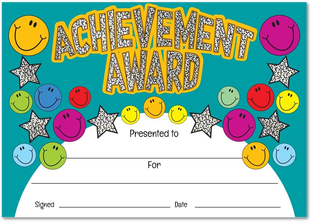 SuperStickers Achievement Award Sparkling Certificate - Gold A5 Reward Certificates 1