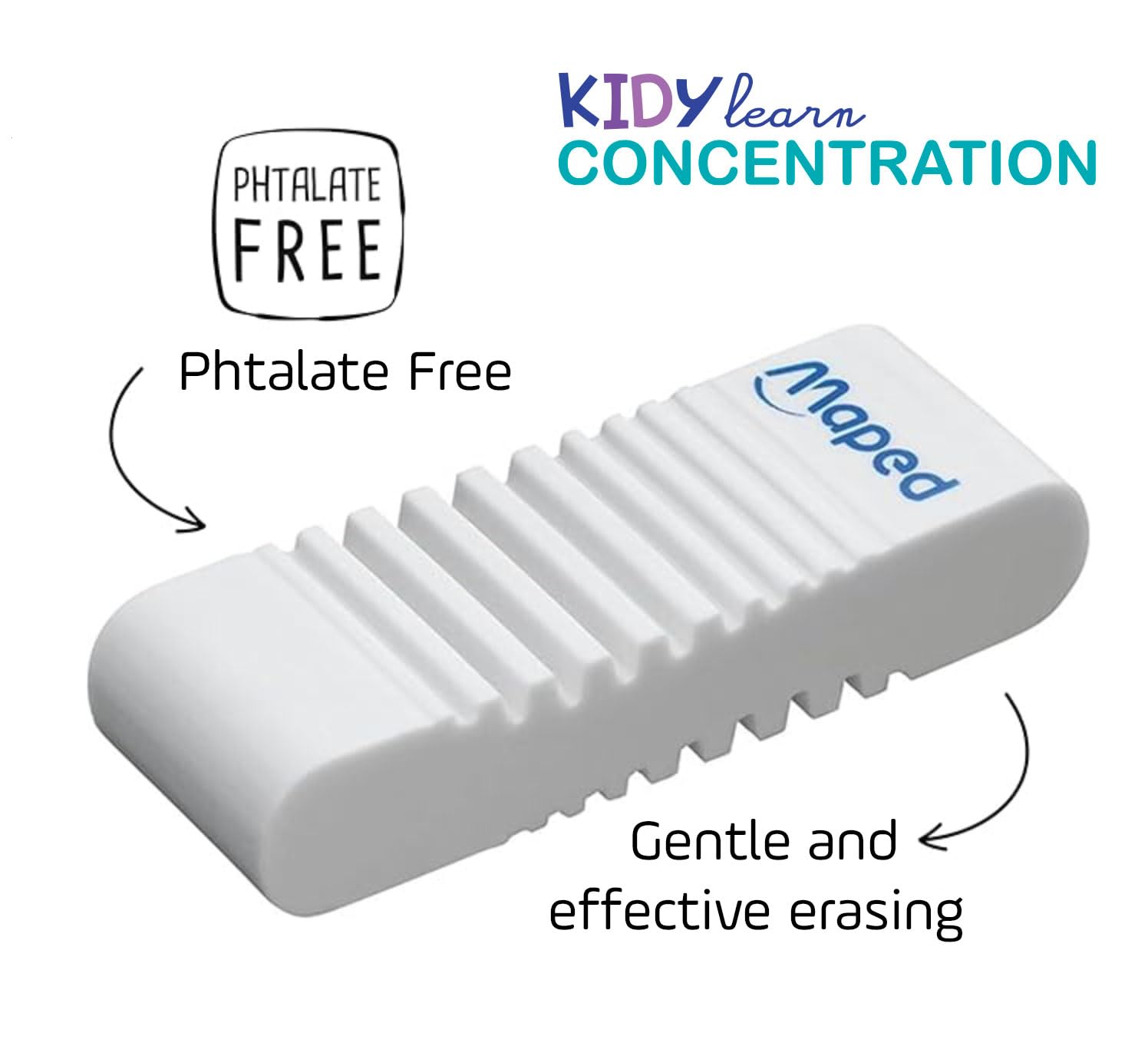 Maped Kidy Learn Concentration Erasers - Textured Surface, Pack of 2 7