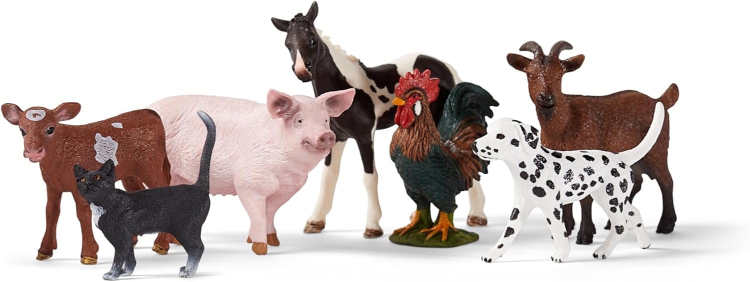 SCHLEICH Farm World - 7 PC Farm Animal Playset with Realistic Figurines for Kids 3+