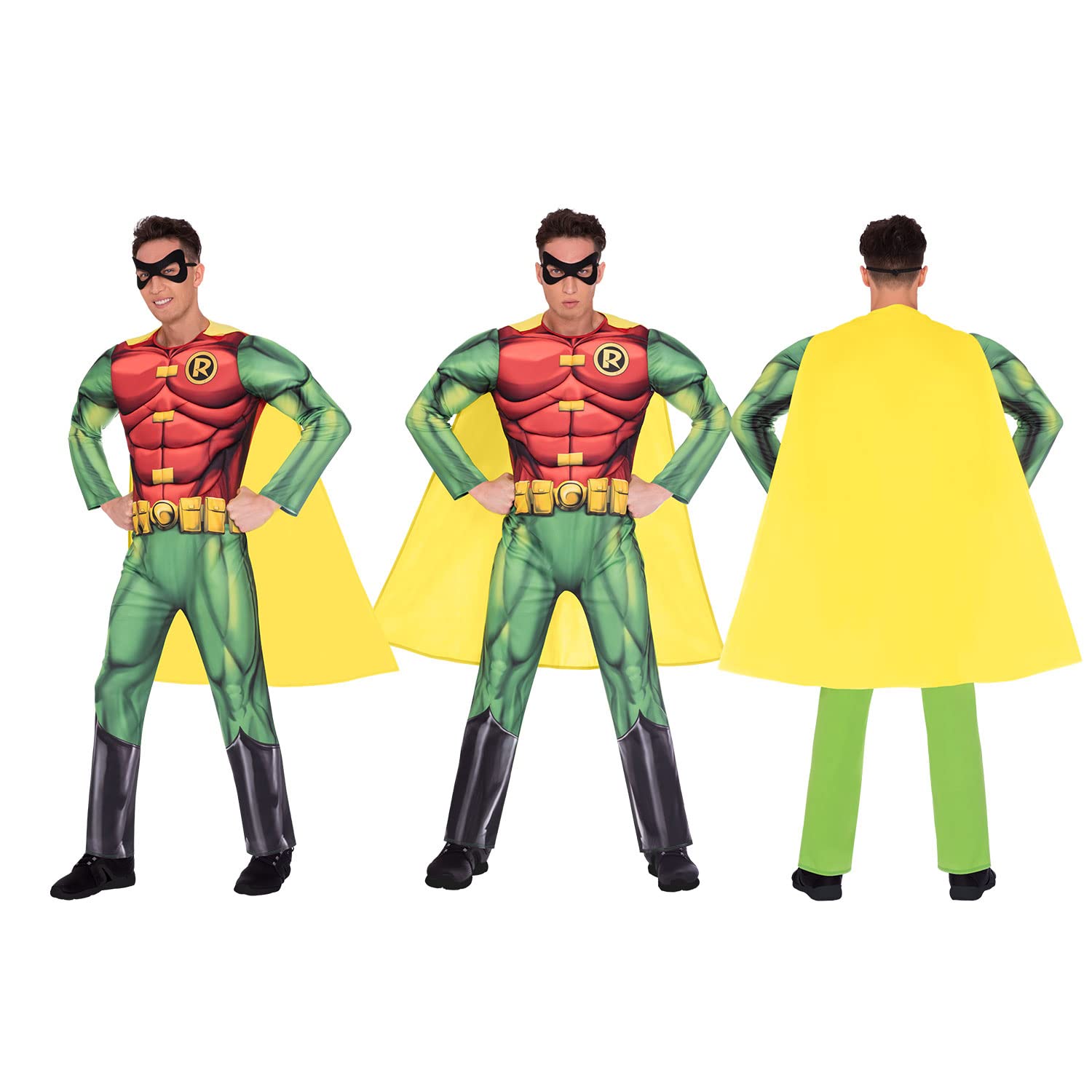 amscan Robin Costume - Adult Superhero Fancy Dress 3