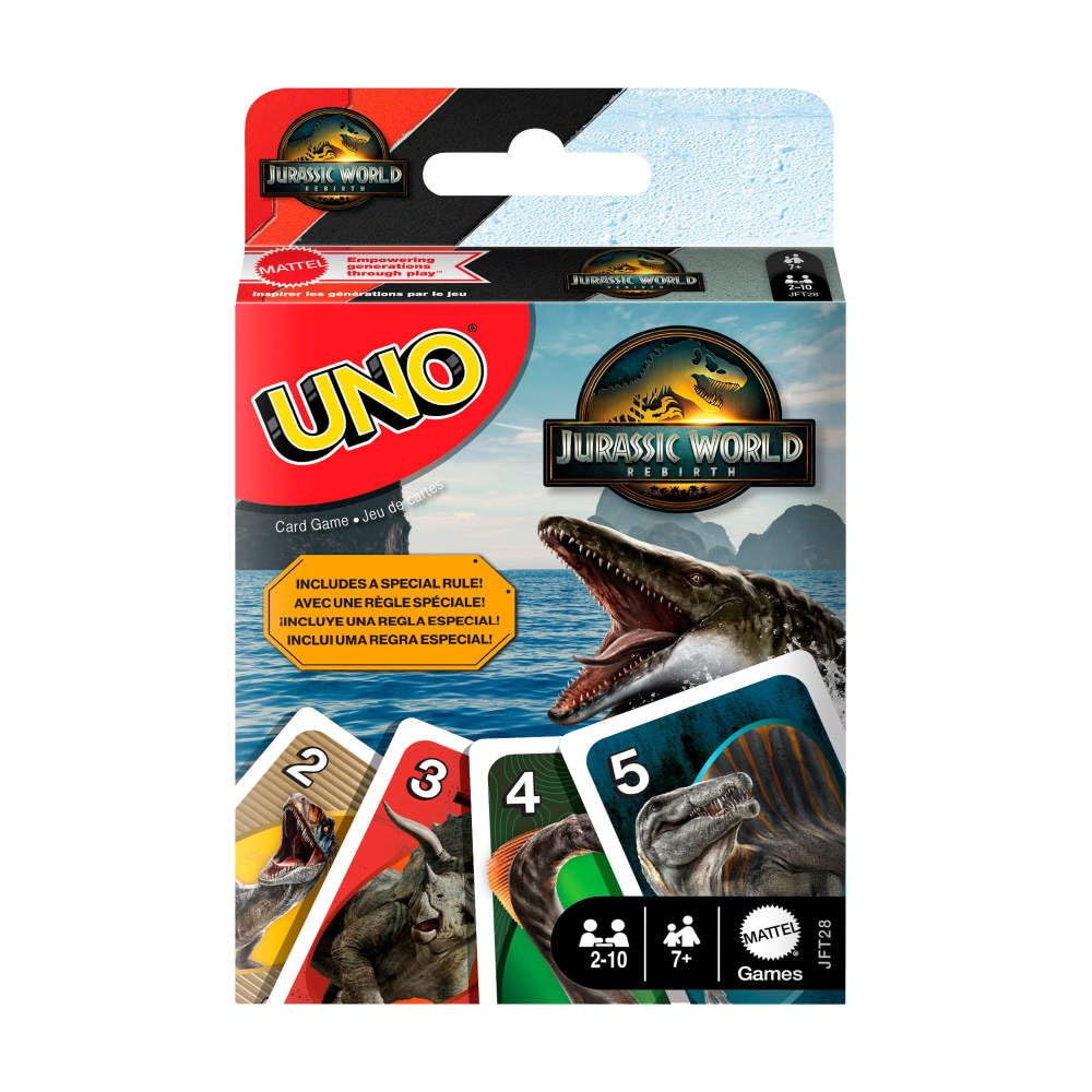 Mattel Games UNO Jurassic World Rebirth Card Game | Ages 7+ | 2-10 Players 1