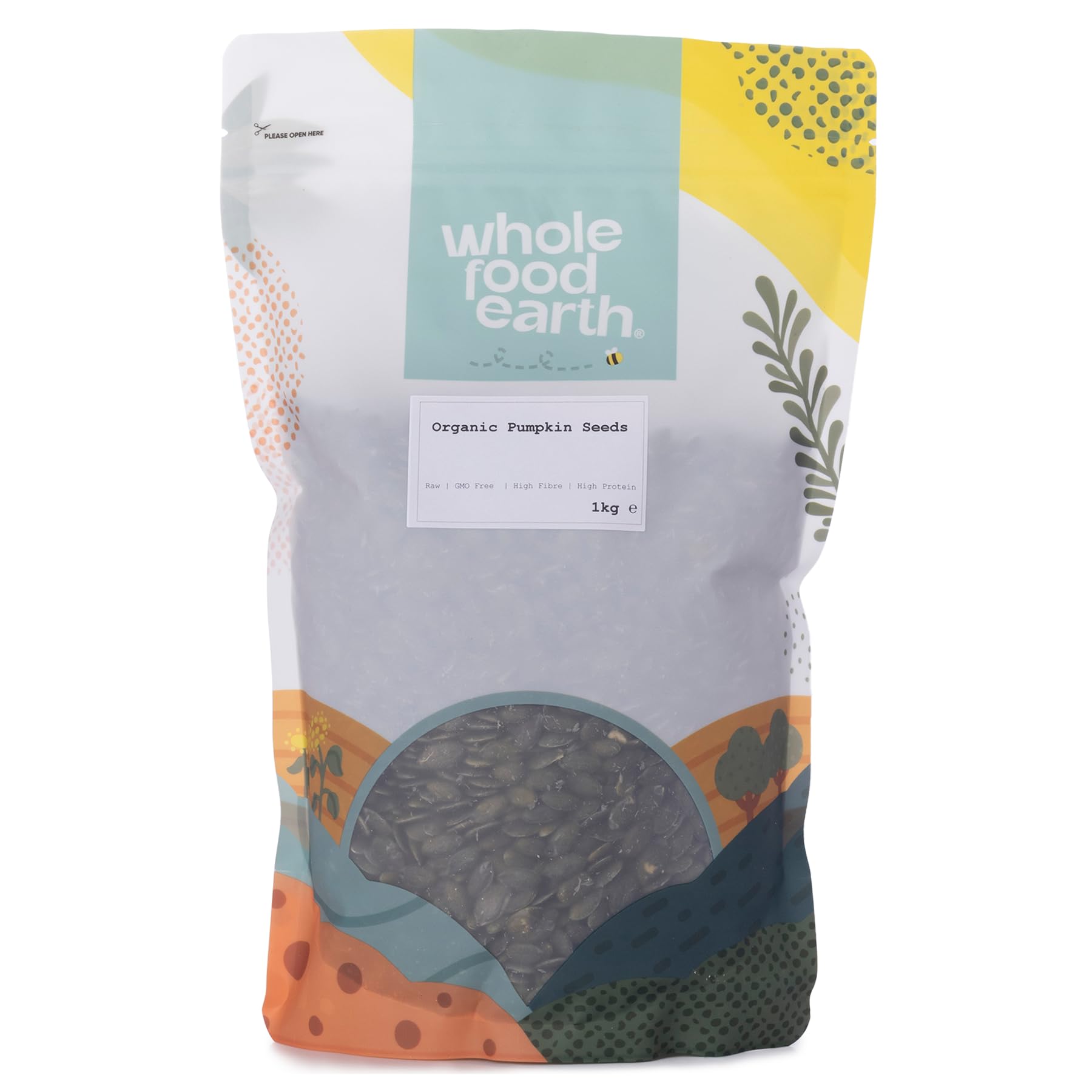 Wholefood Earth Organic Pumpkin Seeds - 1kg | High Fibre | High Protein | Raw 1