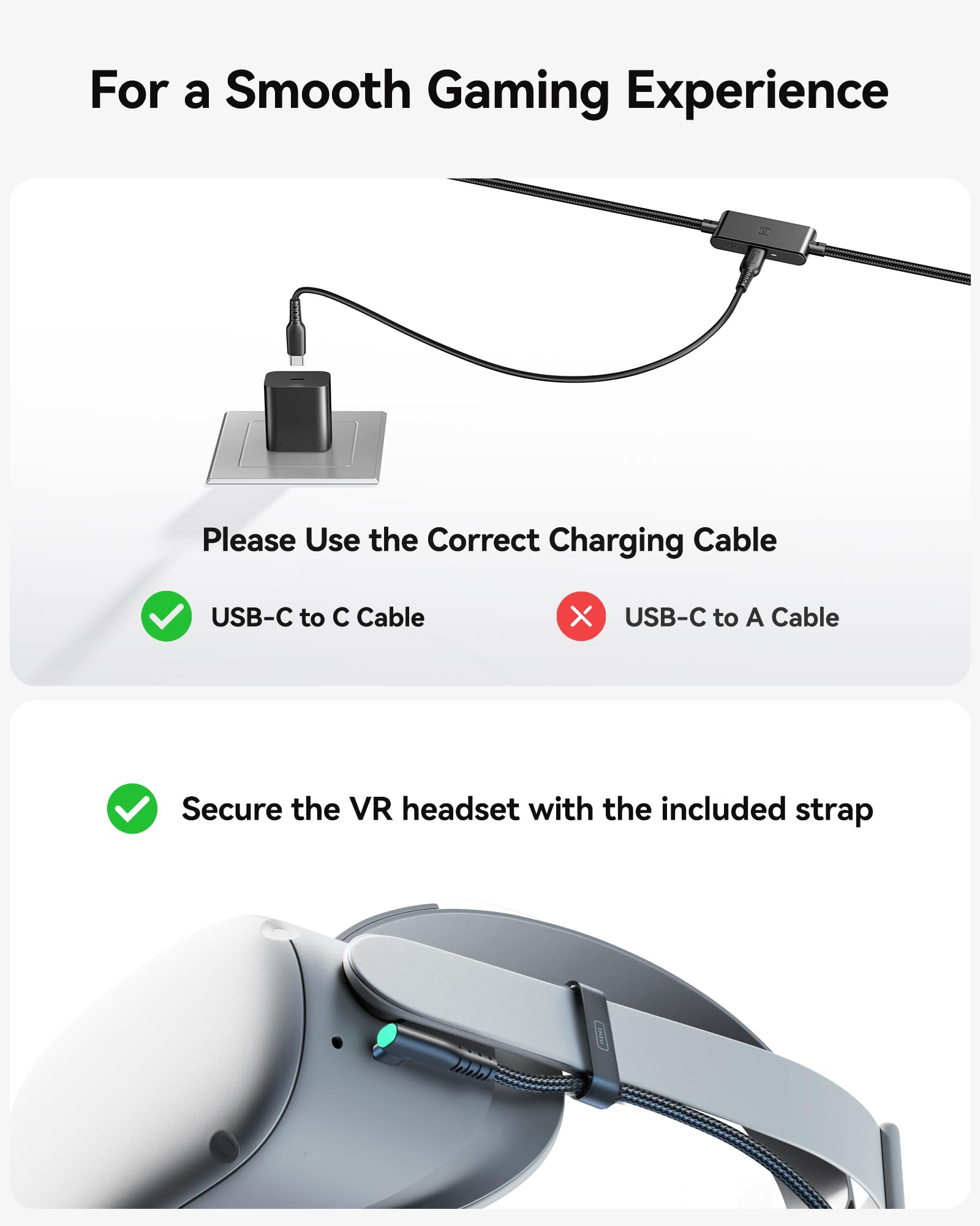 INIU 5M VR Link Cable with Separate Charging Port, USB 3.0 to USB C Cable f
