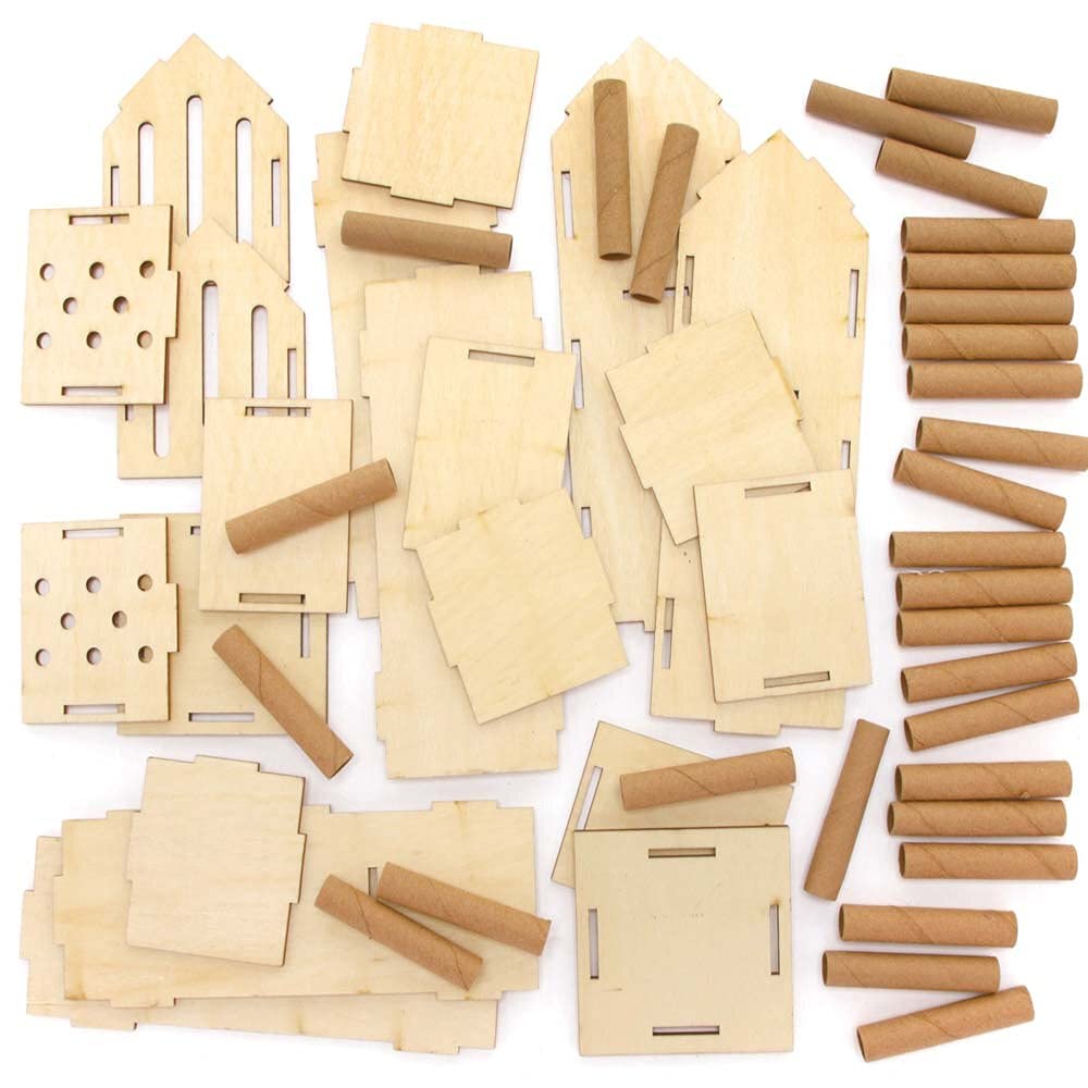 Baker Ross FE508 Wooden Bug Hotel Kits - Pack of 2 | 3mm Plywood | Ages 3+