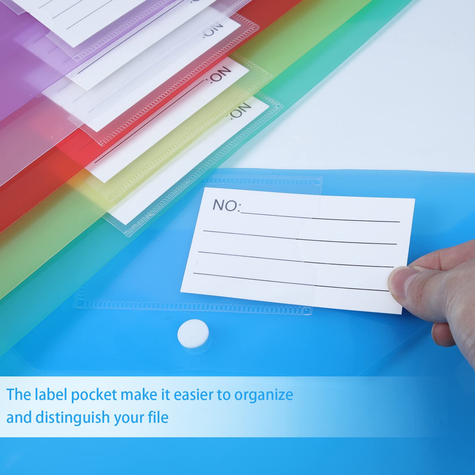 GoodtoU Plastic Wallets - 36 Pack Coloured Document Folders with Popper Closure | 150 Sheet Capacity 3