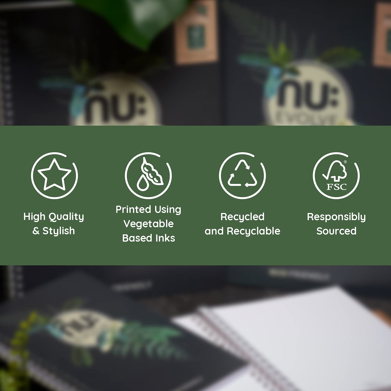 nu: Evolve A5 Stitched Notebook - 100% Recycled FSC Paper | Soft Cover | 80gsm Ruled Pages 3