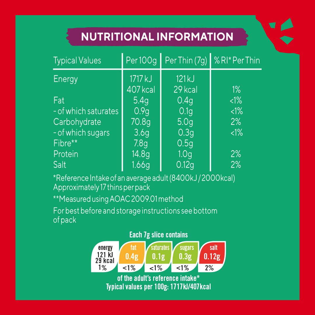 Ryvita Rosemary & Sea Salt Thins | 6 x 125g | Fibre-Rich Crackers | Dipping, Snacking, Sharing | Made in UK 3