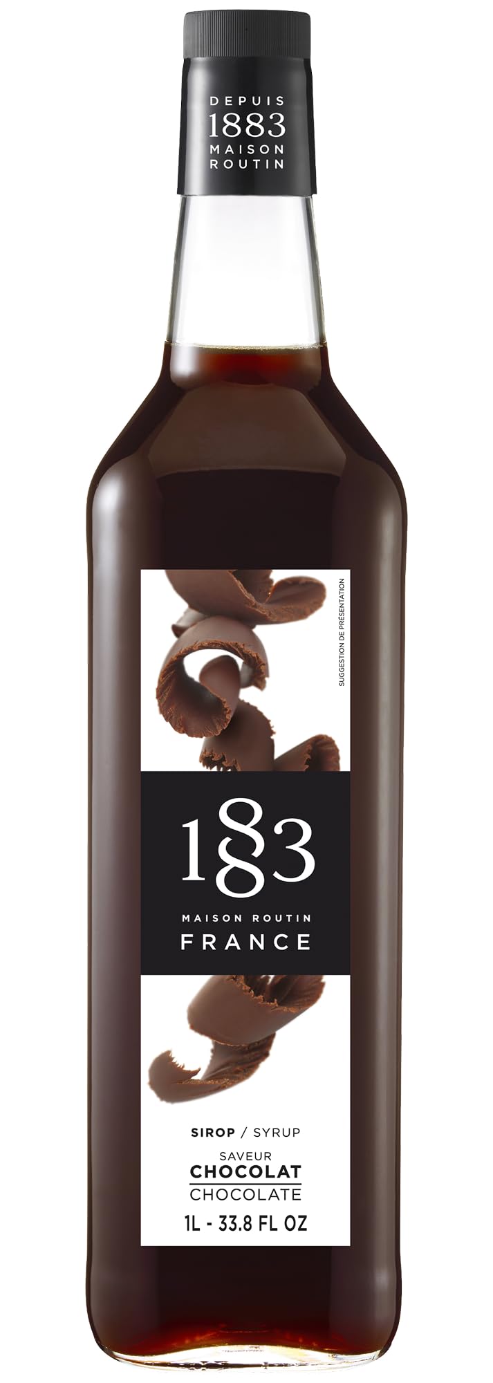 1883 MAISON ROUTIN Premium Chocolate Syrup for Cocktails & Mocktails | 1L | Vegan, Kosher, Halal