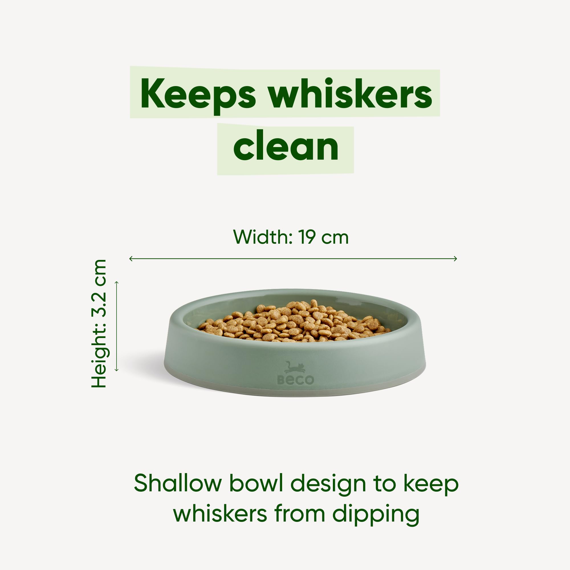 Beco Cat Bowl - Whisker-Friendly Steady Design | 94% Recycled Plastic | Pink 5
