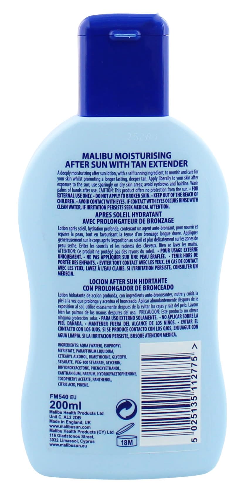 Malibu Soothing Moisturising After-Sun Lotion with Tan Extender - 200ml