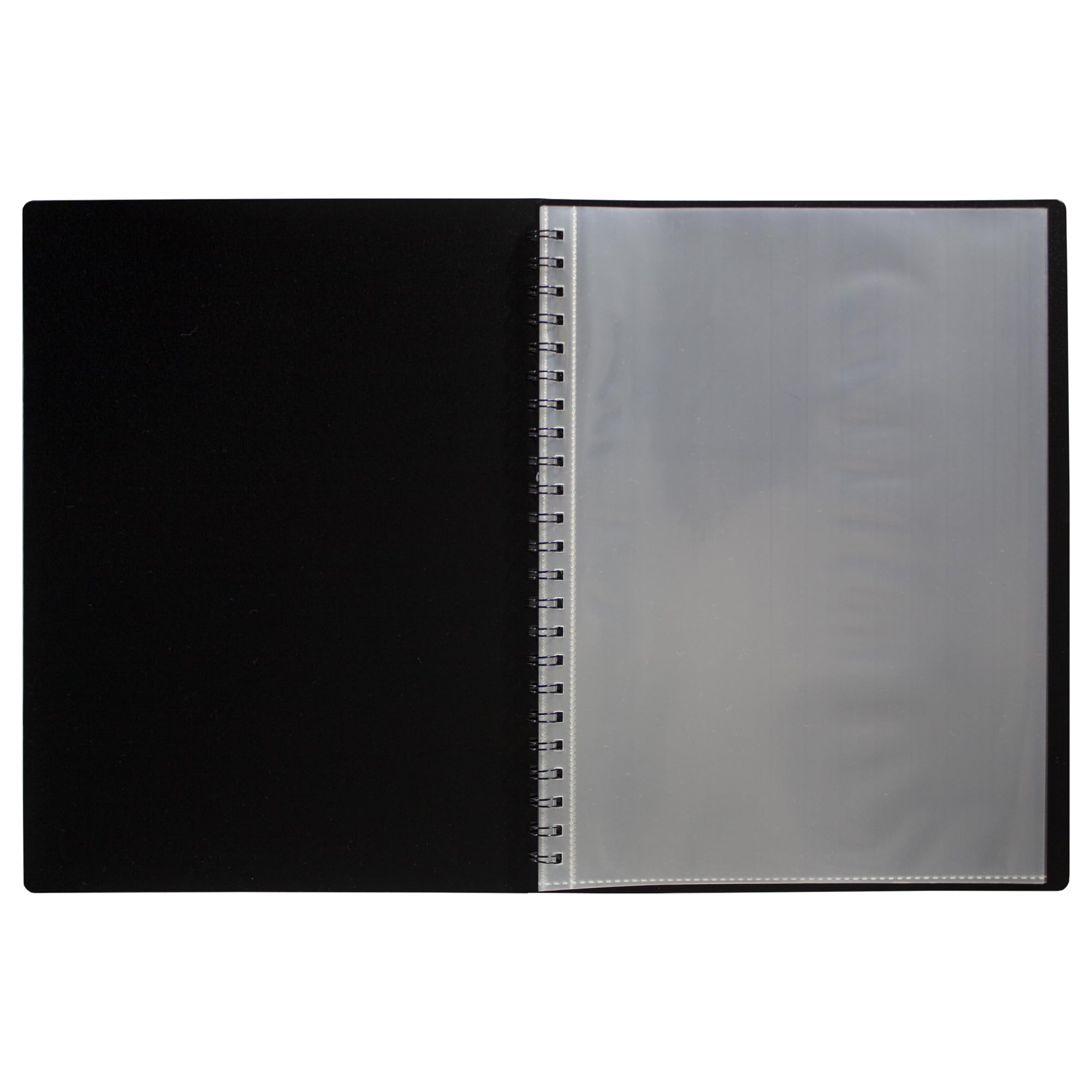 eco-eco A5 20 Pocket Fold Flat Spiral Bound Display Book | 90% Recycled Material | Black Cover 4
