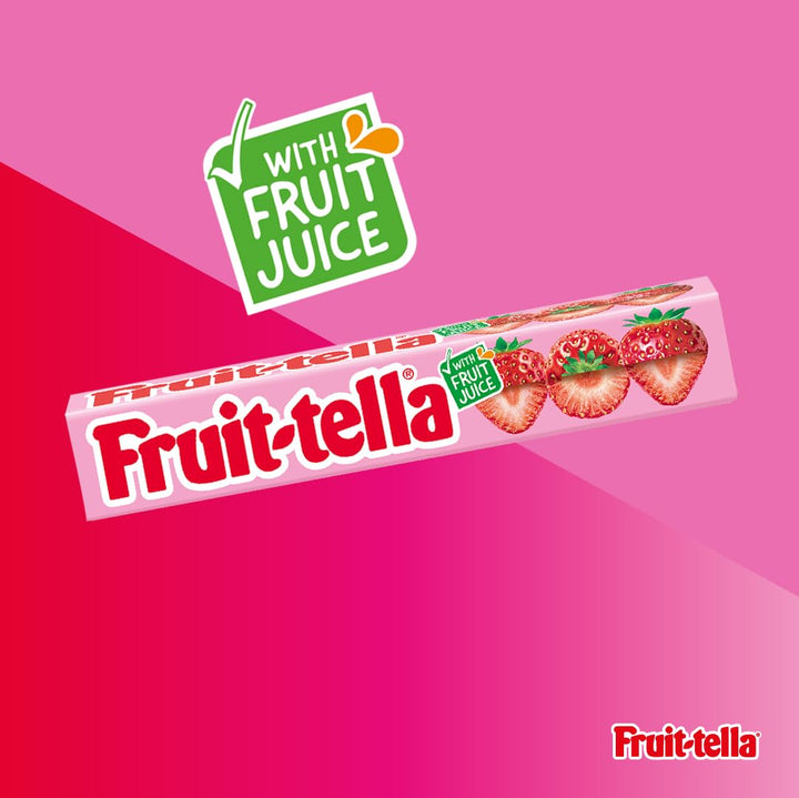 Fruittella Simply Strawberry Soft Chews - Vegan, Gluten-Free Fruit Flavoured Party Sweets