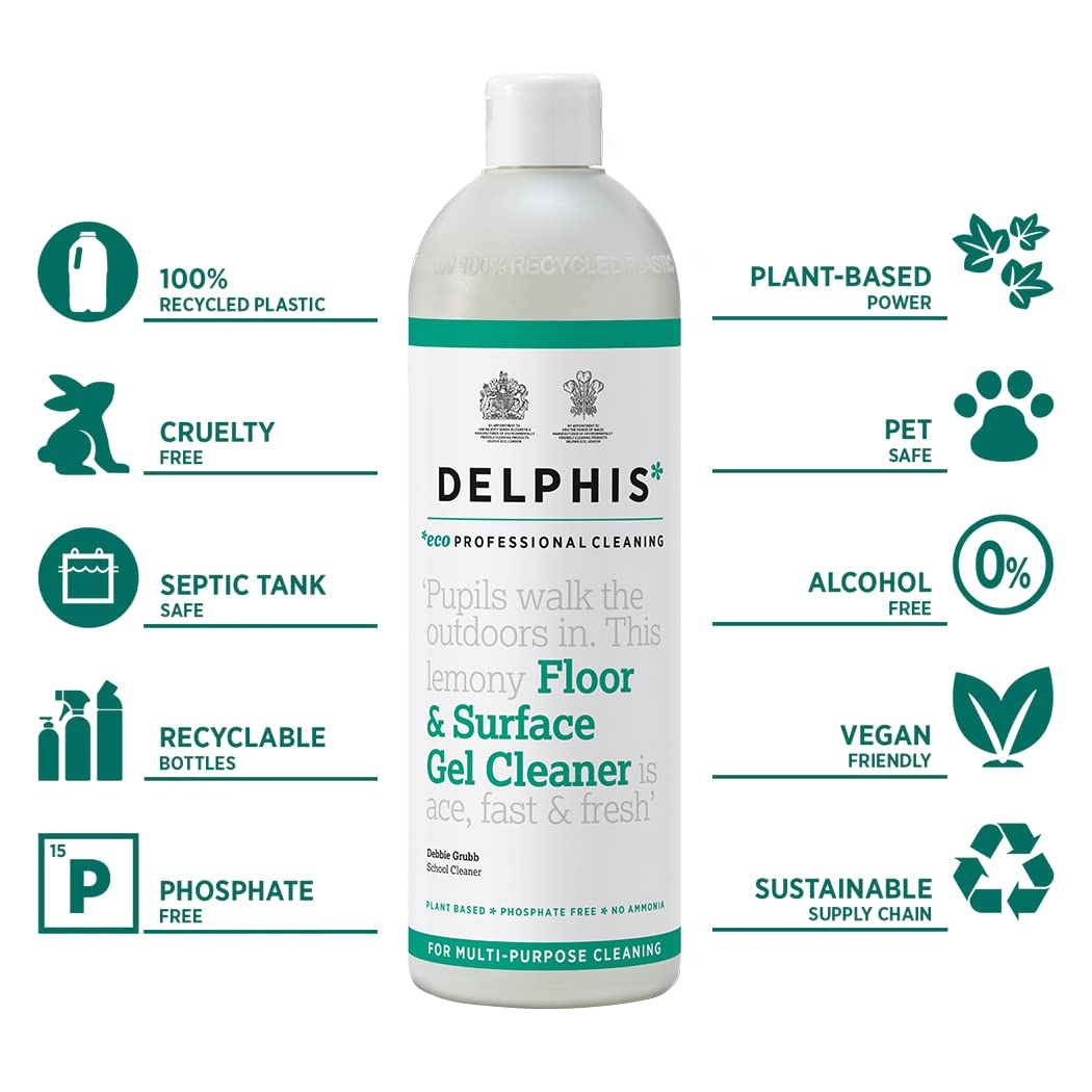DELPHISECO Eco Floor & Surface Gel Cleaner - Lemon Scent, Plant-Based Formula | 700ml 2