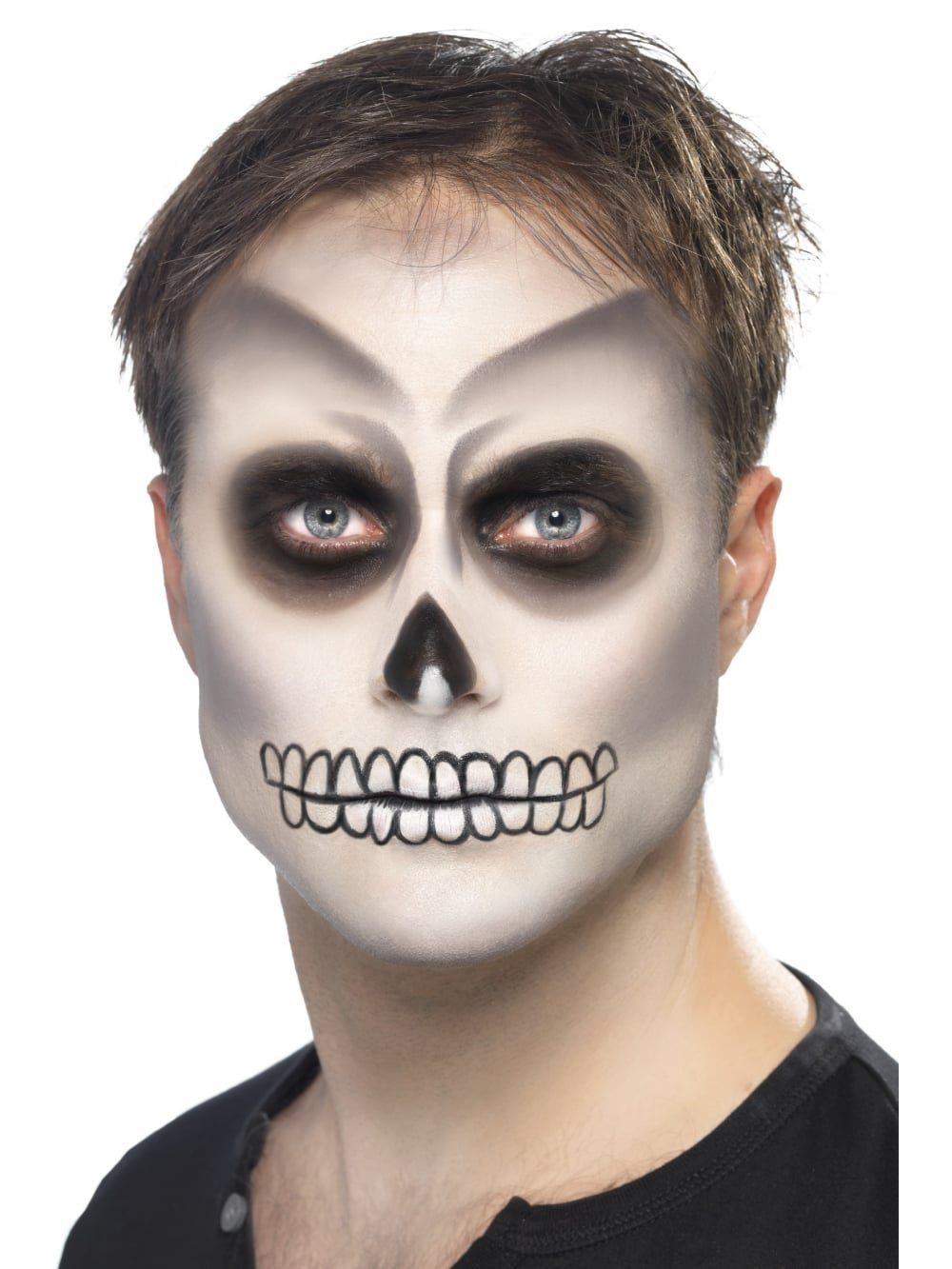 Smiffys Skeleton FX Kit with Black & White Face Paint, Crayon & Sponge