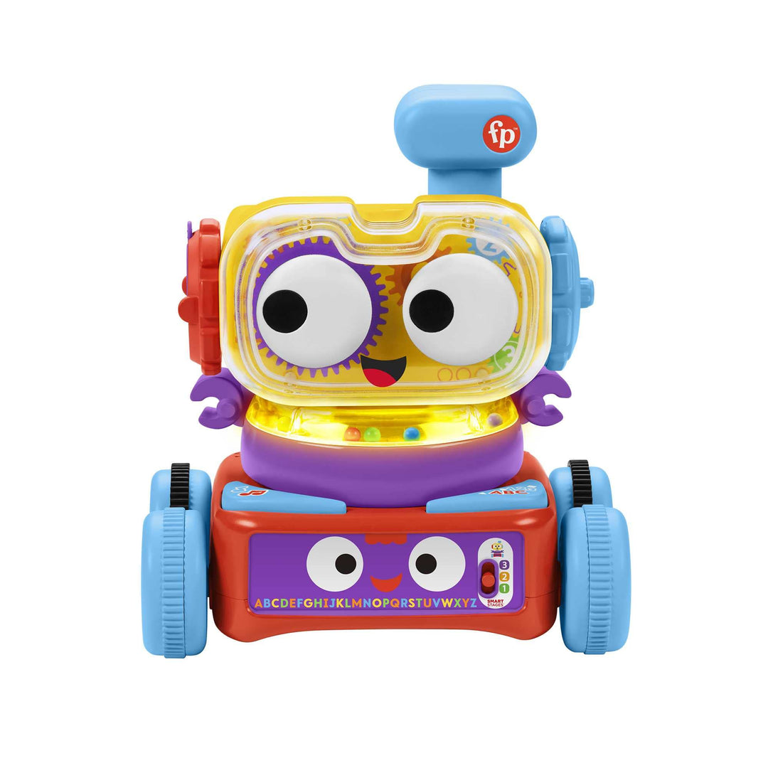 Fisher-Price 4-in-1 Ultimate Learning Bot, giocattolo elettronico di attività con luci, musica e contenuti educativi per neonati e bambini