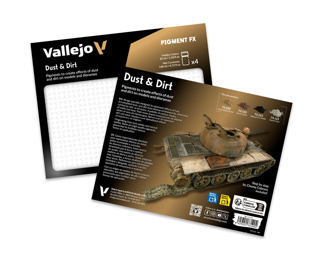 Vallejo Dust & Dirt Pigment Set - 4 Jars x 35ml | Weathering Effects | Non Toxic 2