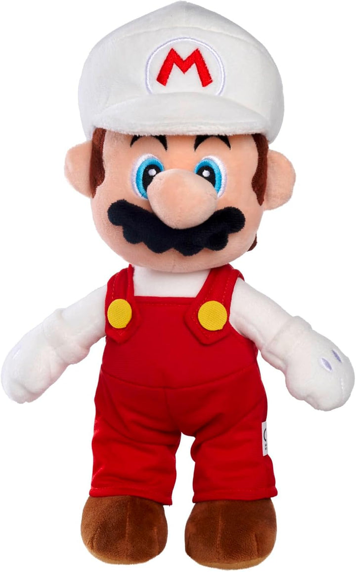 Fire Mario Plush Toy - Officially Licensed 30cm Soft Stuffed Animal for Kids 0-15 Years