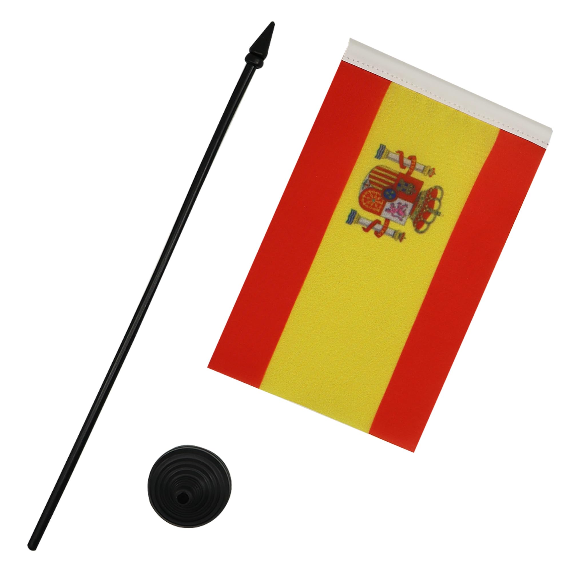 AZ FLAG Spain Table Flag 4'' x 6'' with 10'' Pole and Black Base | 100% Polyester 3