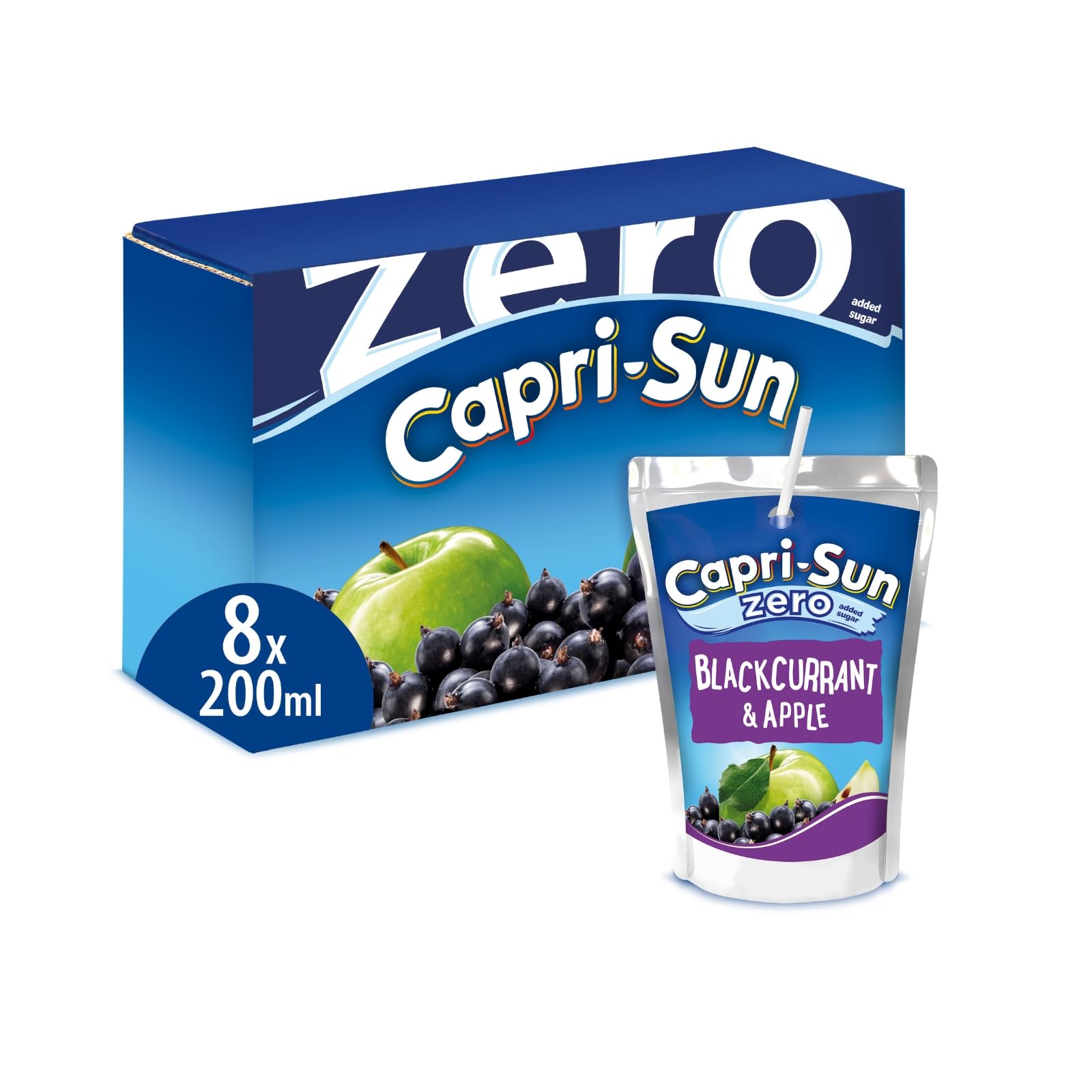 Capri-Sun Zero Blackcurrant & Apple Kids' Juice Drink - No Added Sugar | 8 x 200ml Value Pack 1