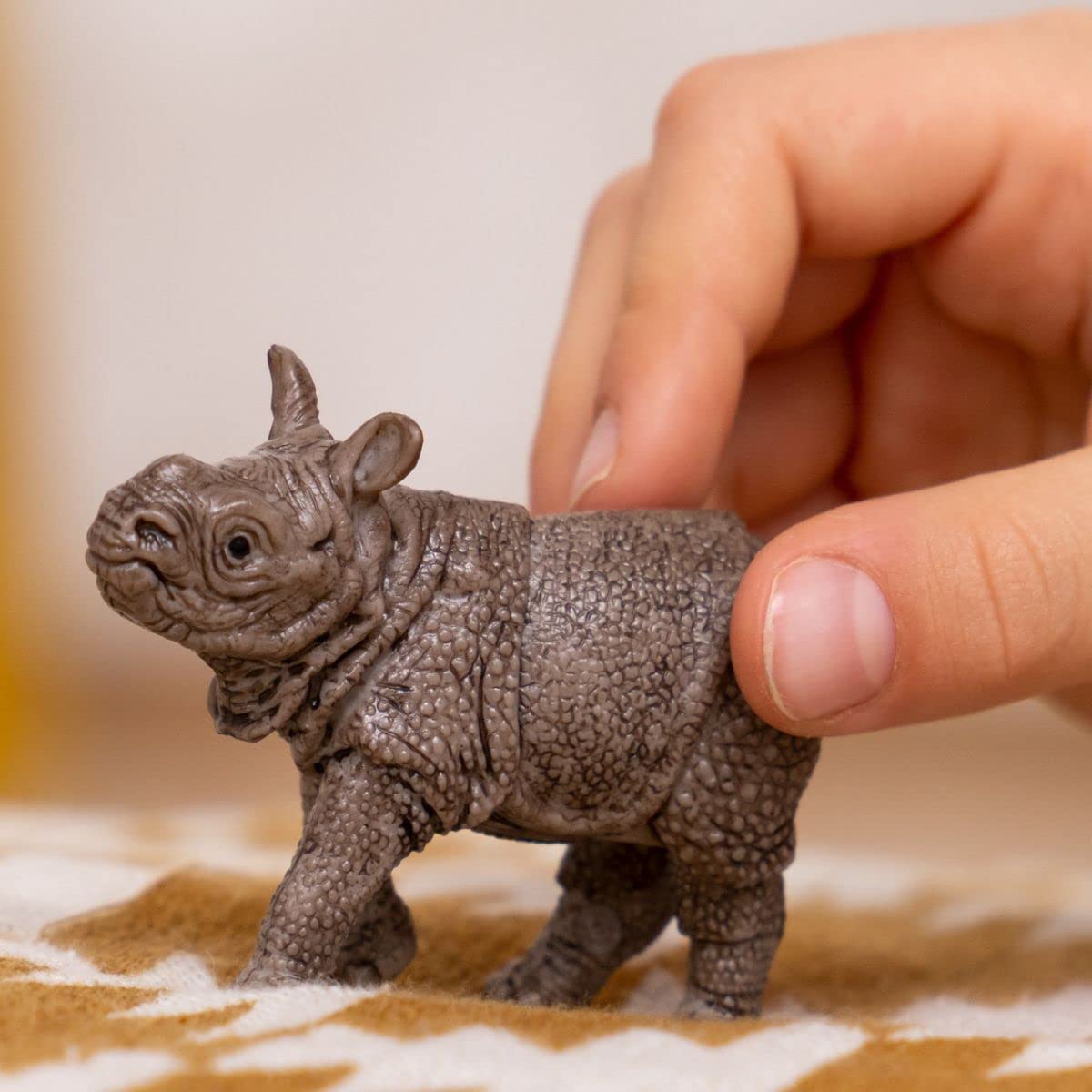 Schleich Indian Rhinoceros Baby Figurine - Wild Life, Model 14860