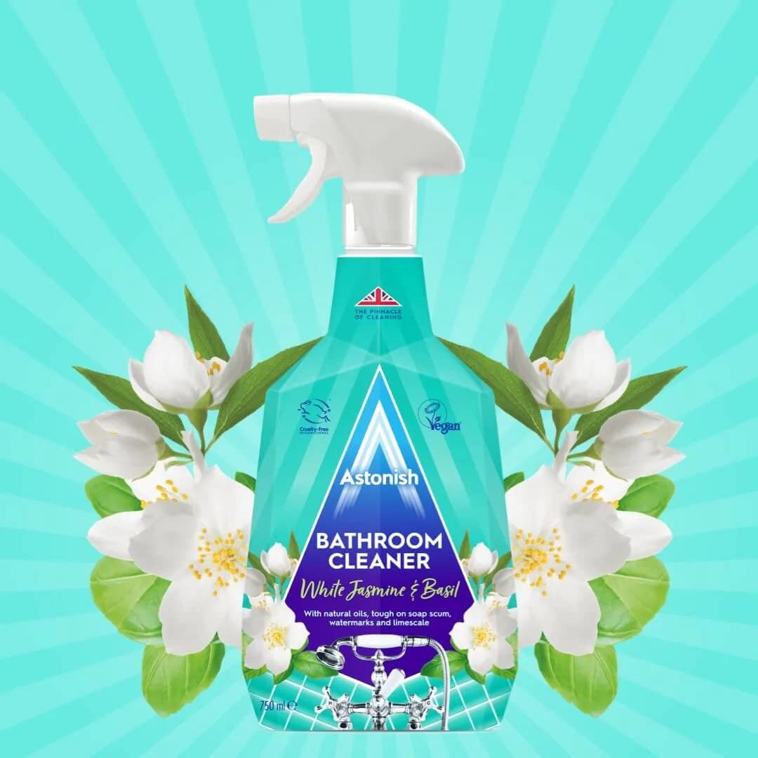 Astonish White Jasmine & Basil Bathroom Cleaner Spray - 750ml | Cruelty-Free, Fast-Acting 2