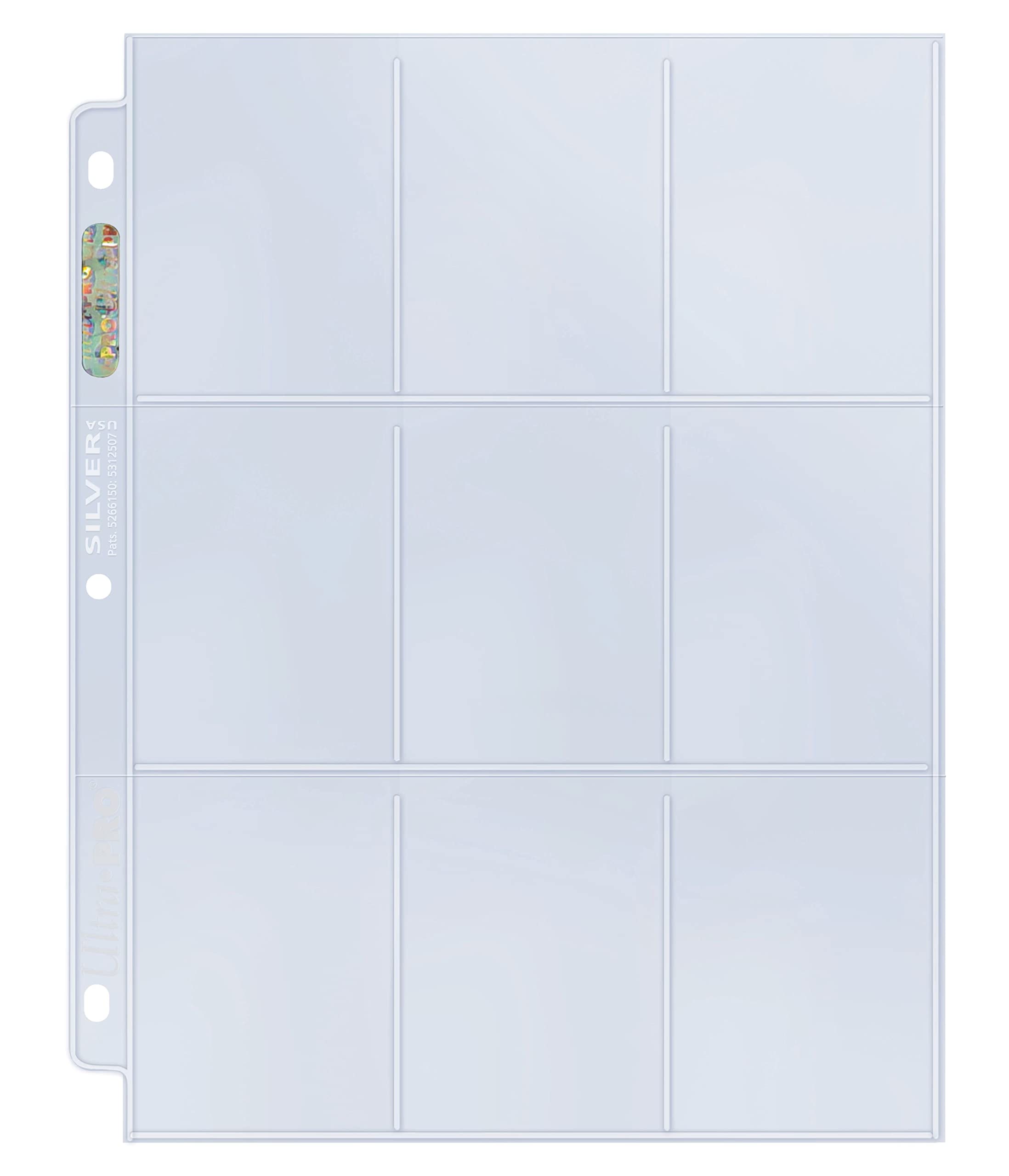 Ultra Pro 9-Pocket-Sammelkartenseiten für Sammelkarten – 100er-Pack mit säurefreiem, UV-beständigem Vinyl