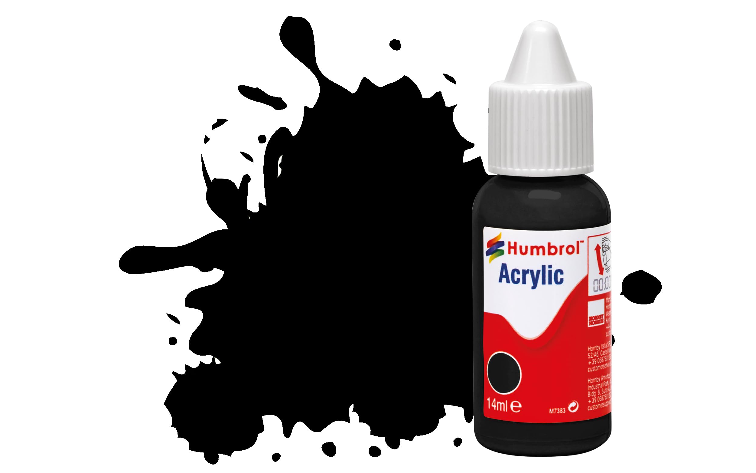 Humbrol Model Paint - DB0033 No 33 Black Matt Acrylic Primer | 14ml Dropper Bottle