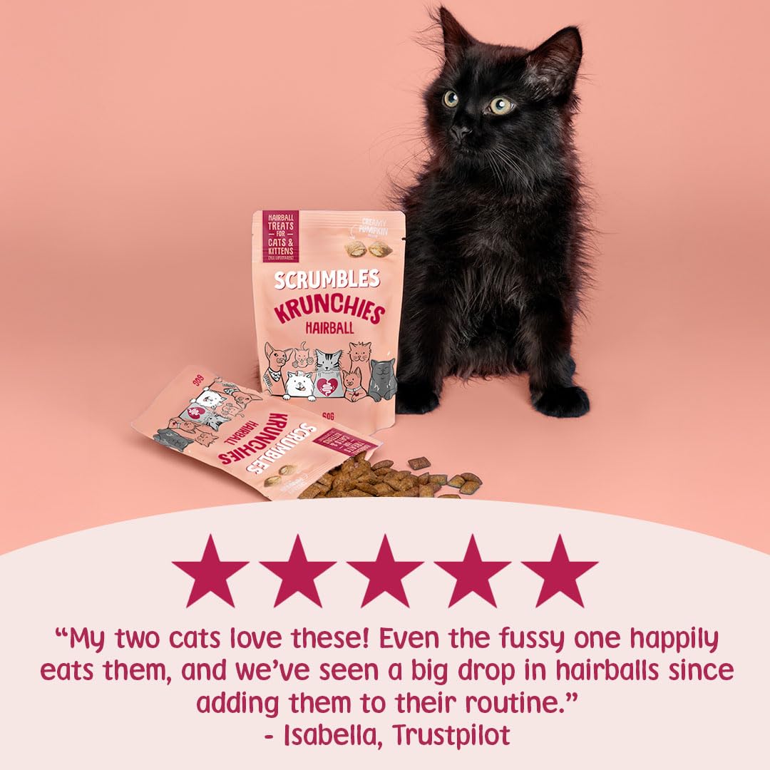 Scrumbles Anti-Hairball Krunchies Cat Treats - Chicken Flavour | 60g Pellets 2