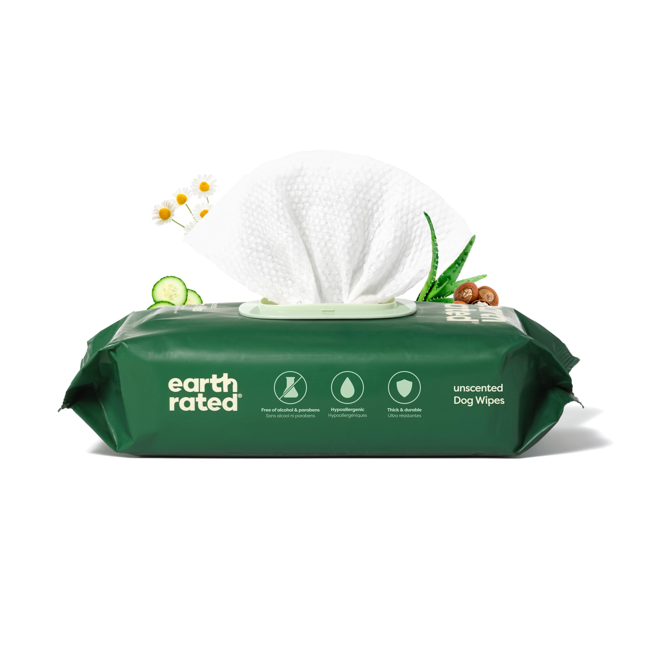 Earth Rated Hypoallergenic Grooming Wipes for Dogs - Unscented | 100 Count | 98% Biobased 1