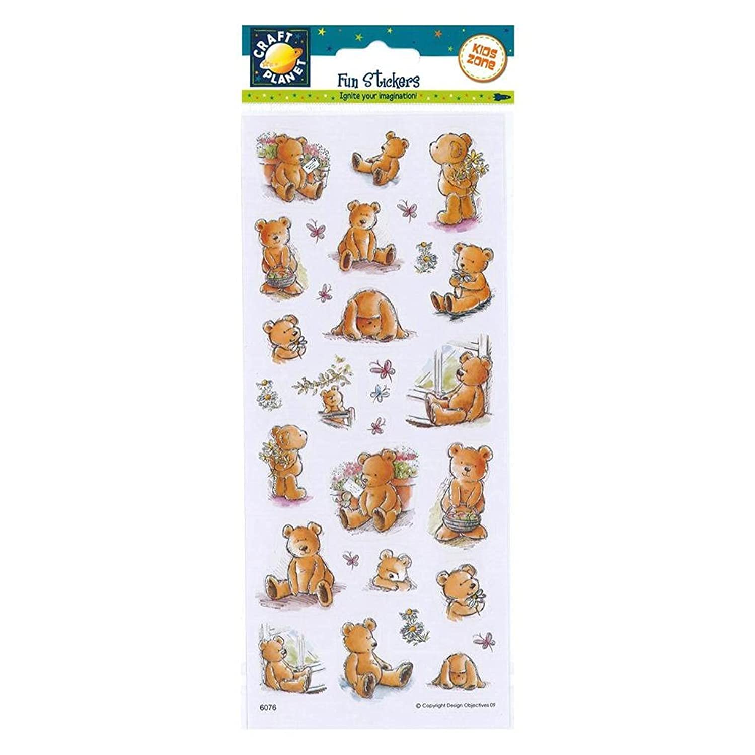 Craft Planet Huggable Bears-Aufkleber – verschiedene lustige Aufkleber für Kinder, Bastelbedarf für Scrapbooking, Kartenherstellung, Partytütenfüllung