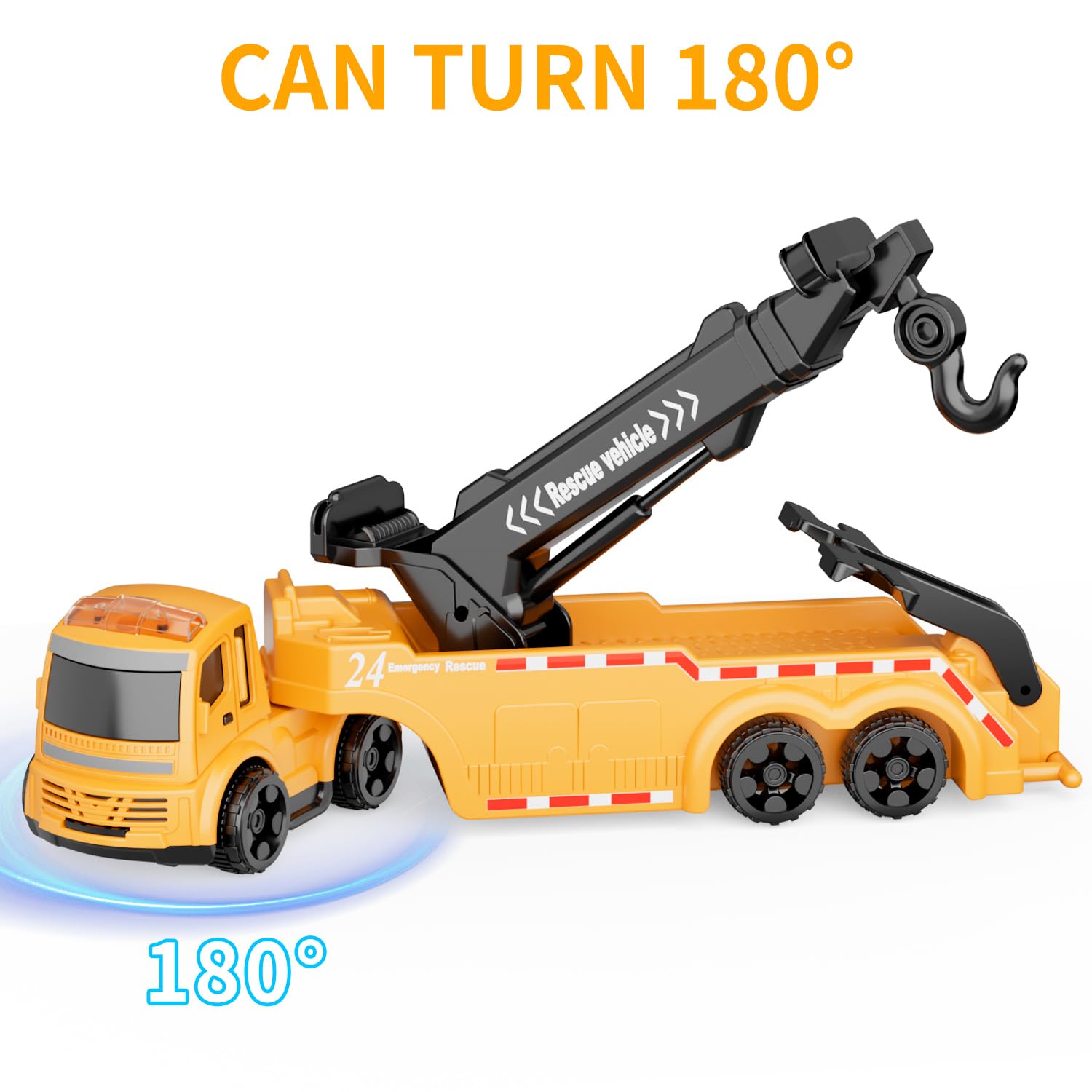 GizmoVine Tow Truck Toy with 360° Crane Arm | Friction Powered | ABS Material 3