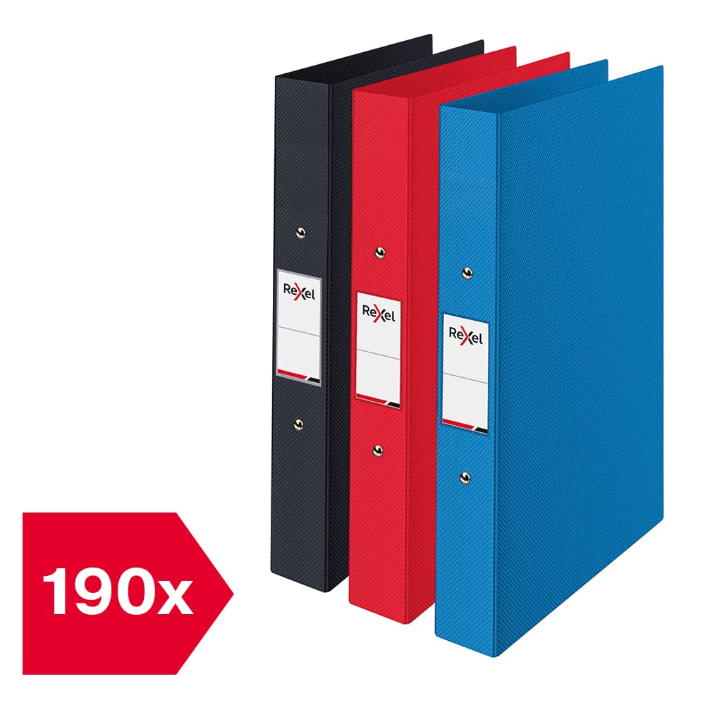 Rexel Choices A4 O-Ring Binder - 25mm Spine, 190 Sheet Capacity | Polypropylene | Assorted Colors 4