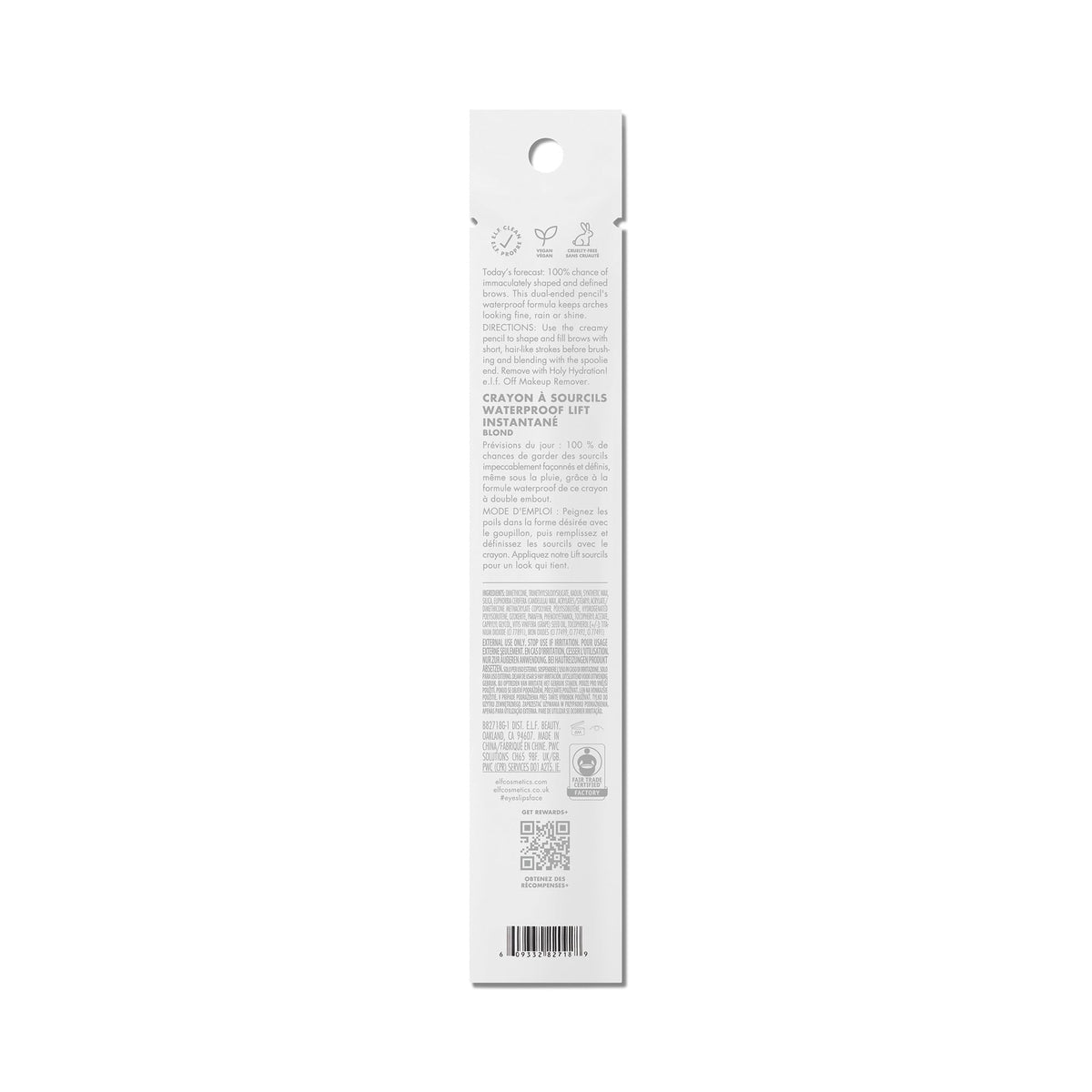 e.l.f. Instant Lift Waterproof Brow Pencil - Blonde, 0.24 g, Pack of 2