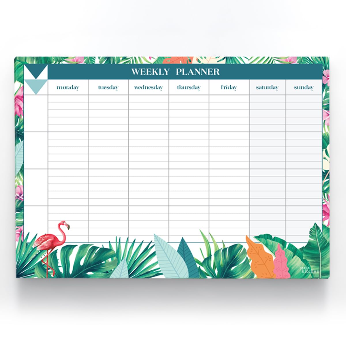 joeji's Kitchen Weekly Planner Pad - 60-Page A4 Tear Off Sheets | Aqua Color | Undated 1