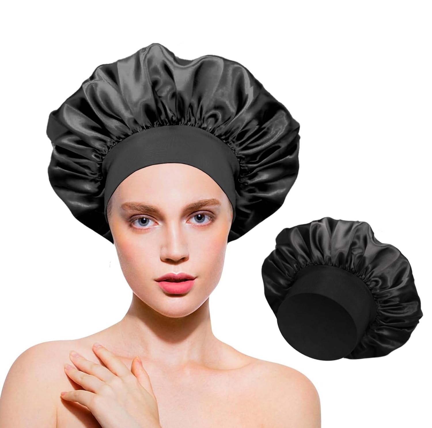 MOXYOY Silk Bonnet - Protects Hair While Sleeping | Breathable | Reusable 1