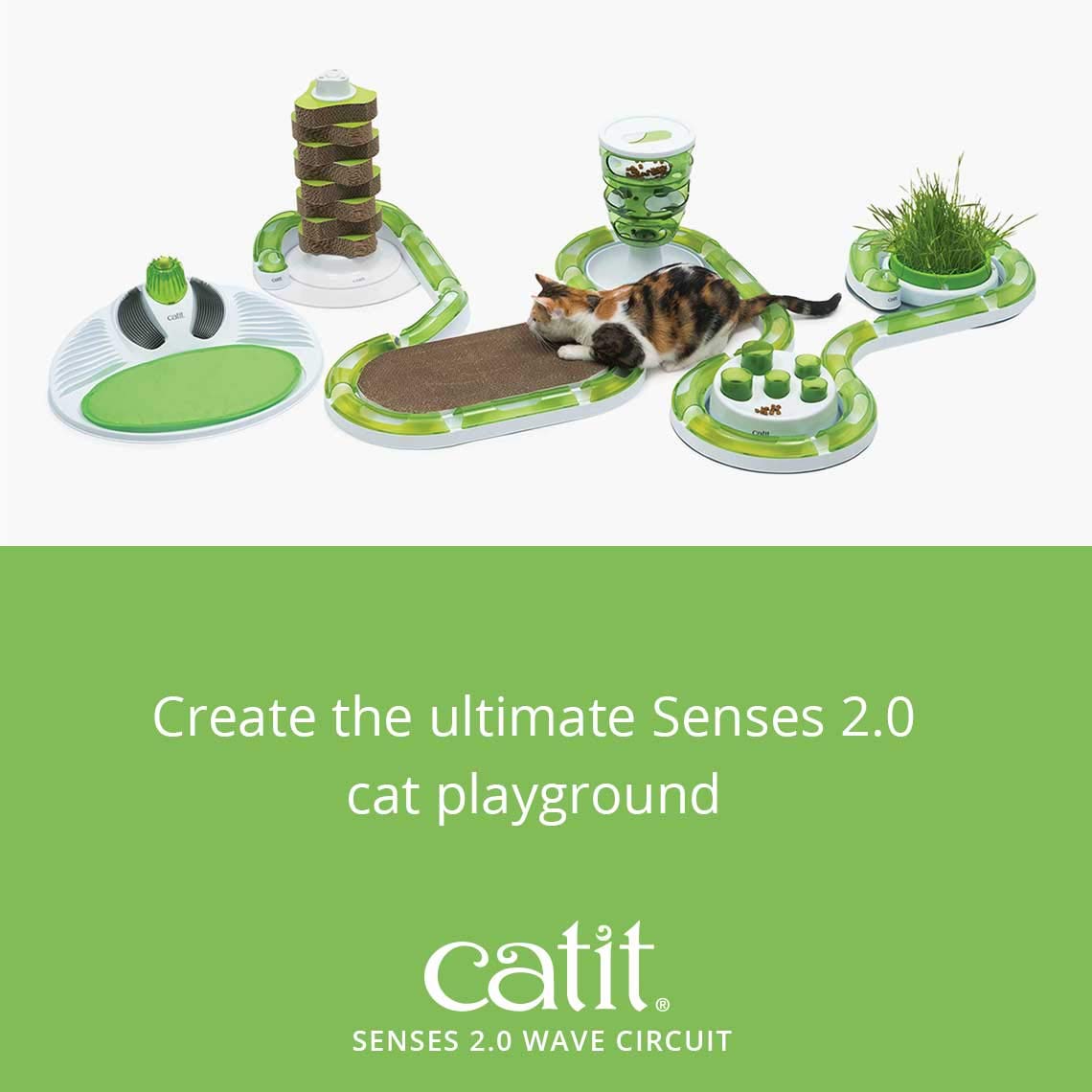 Catit Senses 2.0 Wave Circuit Interactive Cat Toy - 8-Piece Closed-Track Ball 4