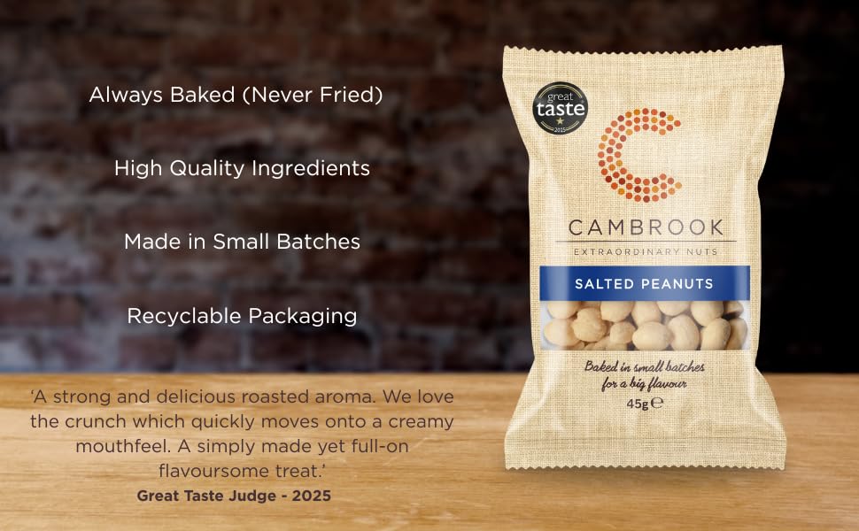 Cambrook Baked & Salted Peanuts - 45g Bag | Gluten Free | Suitable for Vegans 2
